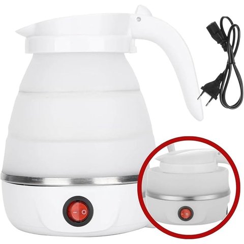 Chaleira Elétrica Dobrável 110v Portátil, Compacta, Leve, Viagem, Ferva Água Rápido