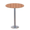 Ver imagem 1 de Mesa Pisa Beta Bistrô Fratini 107,50cm (a) Disco Redondo Inox Tampo Mdp Redondo Noce Nat 80cm (l)