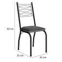 Ver imagem 4 de Kit 2 Cadeiras Aço Carbono Tubular Metálica Acabamento D-25 Luana Preto/platina