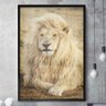 Quadro Decorativo Leão Branco Deitado-34x49Cm - 1
