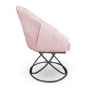 Ver imagem 5 de Kit 6 Poltronas Luxo Alana Suede Rosa Bebê Base Luxo Preto - Pallazio