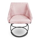 Ver imagem 4 de Kit 6 Poltronas Luxo Alana Suede Rosa Bebê Base Luxo Preto - Pallazio