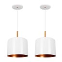 Ver imagem 1 de Kit 2 Lustres Pendente Bilboquê Medio Branco com Cobre
