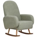 Ver imagem 1 de Poltrona de Amamentação com Balanço Base Milka Dolce D02 Bouclê Verde Oliva C-199 - Lyam Decor