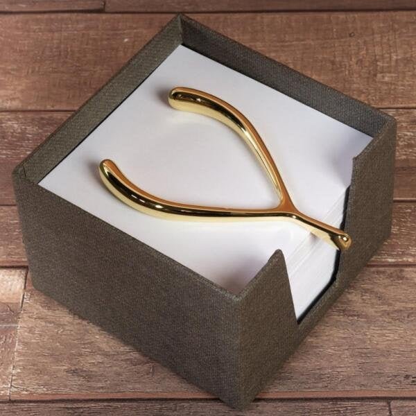Peso de Papel Osso Sorte Umbra Dourado 8x13cm - 1