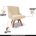 Ver imagem 7 de Kit 6 Cadeiras Decorativas Sala de Jantar Base Giratória de Madeira Firenze Suede Bege/natural G19