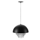 Ver imagem 2 de Lustre Pendente Meia Lua 40cm Preto Com Cristais Acrilicos