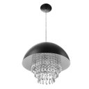 Ver imagem 1 de Lustre Pendente Meia Lua 40cm Preto Com Cristais Acrilicos