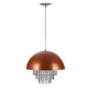 Ver imagem 2 de Lustre Pendente Meia Lua 40cm Cobre Com Cristais Acrilicos