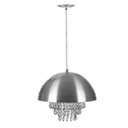 Ver imagem 2 de Lustre Pendente Meia Lua 40cm Escovado Com Cristais Acrilico