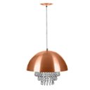 Ver imagem 2 de Lustre Pendente Meia Lua 40cm New Cobre Com Cristais Acr.