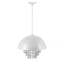 Ver imagem 2 de Lustre Pendente Meia Lua 40cm Branco Com Cristais Acrilicos