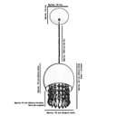 Ver imagem 4 de Pendente Bola Pequena 15cm Branco Com Cristais Acrilico