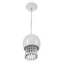 Ver imagem 1 de Pendente Bola Pequena 15cm Branco Com Cristais Acrilico