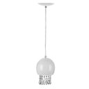 Ver imagem 2 de Pendente Bola Pequena 15cm Branco Com Cristais Acrilico