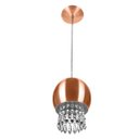 Ver imagem 1 de Pendente Bola Pequena 15cm New Cobre Com Cristais Acrilico