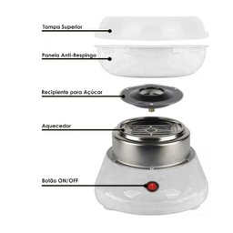 Maquina de Algodão Doce Elétrica Portatil Mini 110v Branco - 4