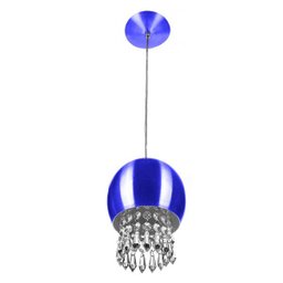 Kit 2 Pendente Bola Pequena 15cm Azul Met. Cristal Acrilico - 2