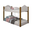 Ver imagem 2 de Beliche Infantil Soft com Colchões MDF Branco e Mel Divaloto Móveis