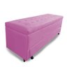 Calçadeira Baú com Sapateira King 193cm Paris Veludo Pink - Sheep Estofados - Rosa - 1
