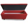 Calçadeira Baú com Sapateira Solteiro 90cm Paris Suede Vermelho - Sheep Estofados - Vermelho - 3