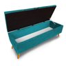 Calçadeira Baú Casal 140cm Caribe Pés Palito Suede Turqueza - Sheep Estofados - Azul Claro - 2
