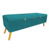 Calçadeira Baú Casal 140cm Caribe Pés Palito Suede Turqueza - Sheep Estofados - Azul Claro - 1