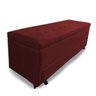 Calçadeira Baú com Sapateira Casal 140cm Paris Suede Bordô - Sheep Estofados - Vermelho Escuro - 1