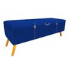 Calçadeira Baú Casal 140cm Caribe Pés Palito Suede Azul - Sheep Estofados - Azul - 1