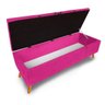 Calçadeira Baú Casal 140cm Caribe Pés Palito Pelúcia Rosa - Sheep Estofados - Rosa - 2