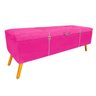 Calçadeira Baú Casal 140cm Caribe Pés Palito Pelúcia Rosa - Sheep Estofados - Rosa - 1