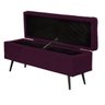 Calçadeira Baú Casal Conforto Suede Aveludado Roxo - Sheep Estofados - Púrpura - 2