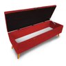 Calçadeira Baú Queen 160cm Caribe Pés Palito Suede Vermelho - Sheep Estofados - Vermelho - 2