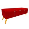 Calçadeira Baú Queen 160cm Caribe Pés Palito Suede Vermelho - Sheep Estofados - Vermelho - 1