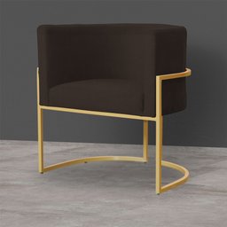 Kit 2 Poltronas Decorativa Sala de Estar Luana Base Gold Suede - 5