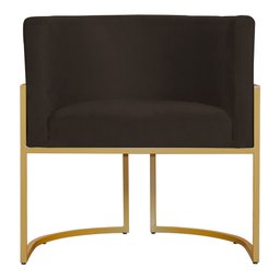 Kit 2 Poltronas Decorativa Sala de Estar Luana Base Gold Suede - 6