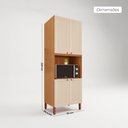 Ver imagem 3 de Paneleiro de Cozinha Maria 100% MDF Móveis Home com 04 Portas
