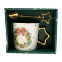 Ver imagem 1 de Kit Caneca Branca Natalina 15 Cm com Colher | Formosinha