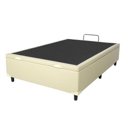 Cama Box Bau Casal Premium Blindada Super Reforçada Corino - Box Baú Bege - Corino - 4