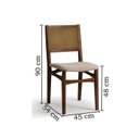 Ver imagem 4 de Conjunto Sala de Jantar Serena com Mesa e 4 Cadeiras com Encosto em Tela Mira Marrom/Madeira Nogueira/Bege