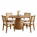 Ver imagem 2 de Conjunto Sala de Jantar Serena com Mesa e 4 Cadeiras com Encosto em Tela Mira