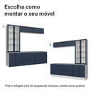 Ver imagem 6 de Estante Sala de Estar com Rack + Cristaleira 230cm Branco/Azul Vik Madesa 01
