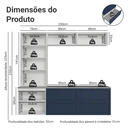 Ver imagem 4 de Estante Sala de Estar com Rack + Cristaleira 230cm Branco/Azul Vik Madesa 01