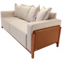 Ver imagem 6 de Sofá 04 Lugares para Sala de Estar 218 cm Khali B04 Linho Bege Couríssimo Whisky - Lyam Decor
