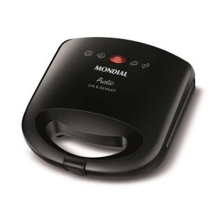 Grill e Sanduicheira Mondial Pratic 2 em 1 Sn-01 Preto (127v)