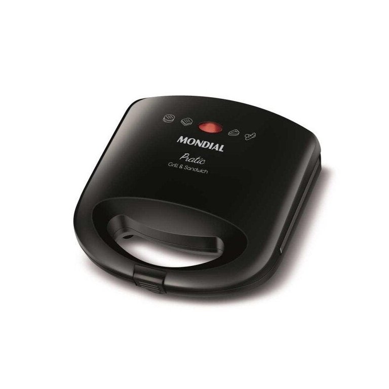 Grill e Sanduicheira Mondial Pratic 2 em 1 Sn-01 Preto (127v)