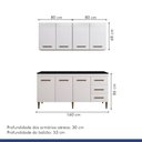 Ver imagem 2 de Cozinha Completa 7 Portas 3 Gavetas Atenas Kaiki Moveis Branco