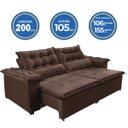 Ver imagem 2 de Sofá Veneza 2,00M Retrátil com Molas Marrom