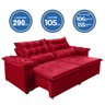 Sofá Veneza 2,90M Retrátil com Molas Vermelho - 2