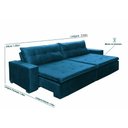 Ver imagem 2 de Sofá Retrátil e Reclinável Oklahoma 2,02m com Molas e Pillow no Assento Tecido Suede Azul